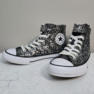 Converse Chuck Taylor All Star Kids Shinefetti High-Top Sneakers, Size 2 ~ VGUC